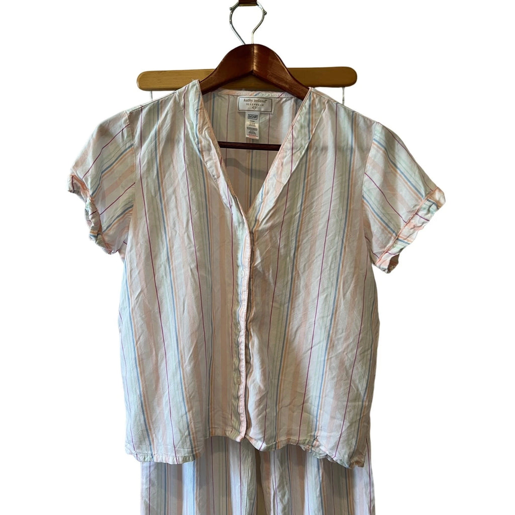 Kathy Ireland Sleepwear Pajama Set Pants Top Rayon S