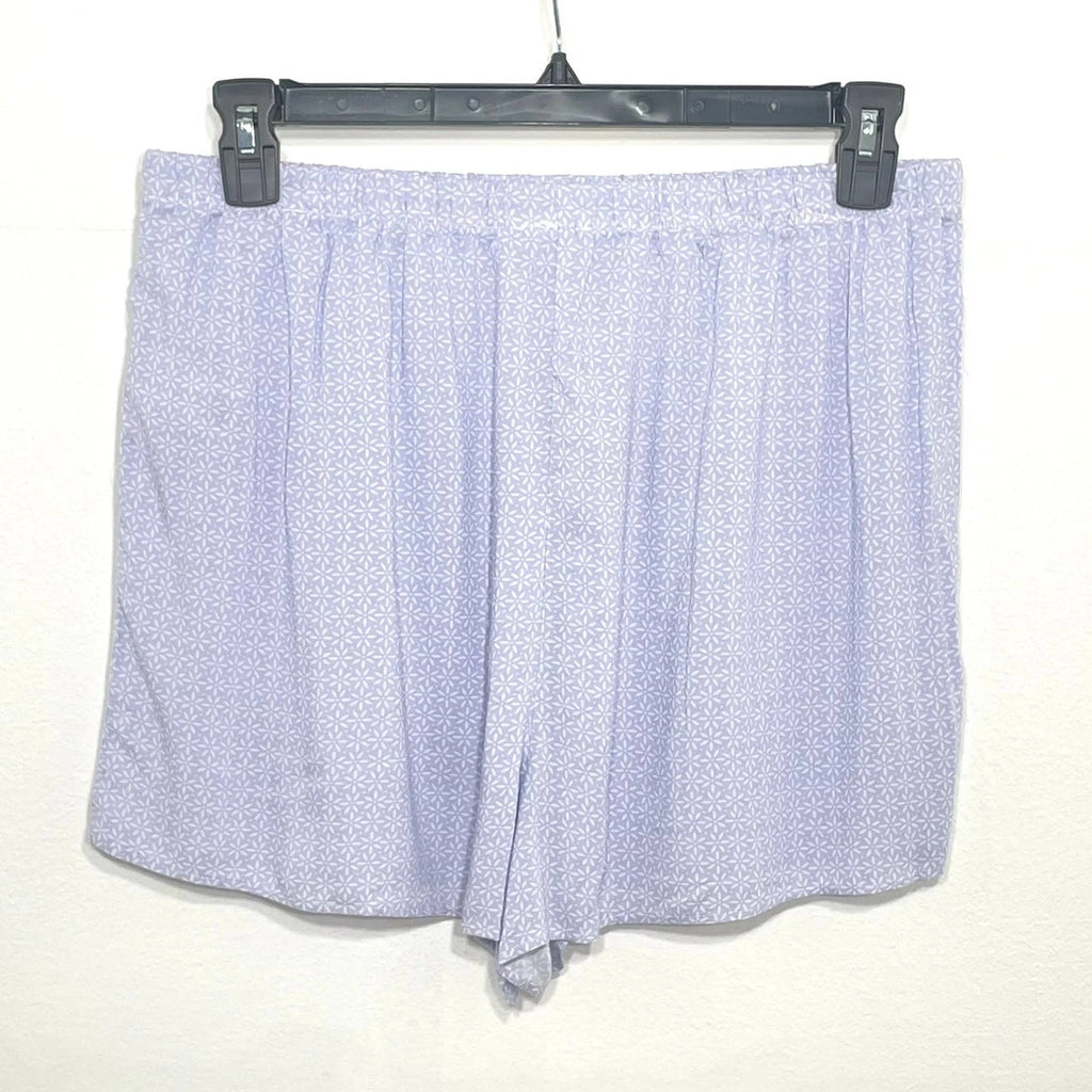 NWT Splendid Womens XL 3-Piece Robe, Tank Top & Shorts Sleep Set Petal Dot Geo