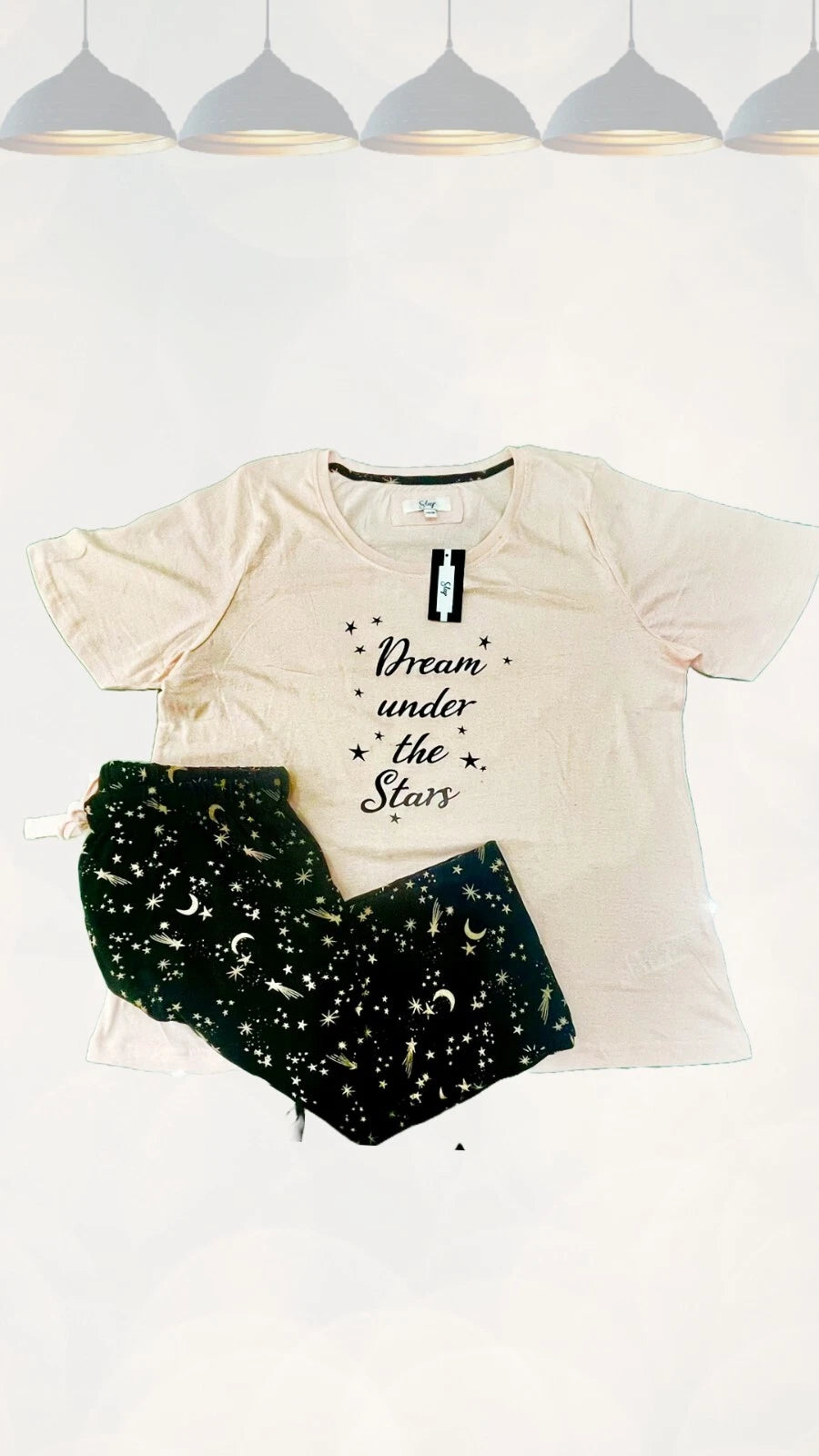 Ex Evans Sleep Women’s Plus Size “ Dream Under The Star “ Pyjama Set in Pink