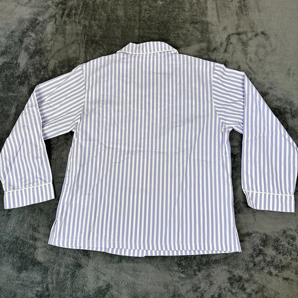 Bed Head 2pc Pajama Set Size Medium Blue Stripe Relax Fit Long Sleeve Women NWT