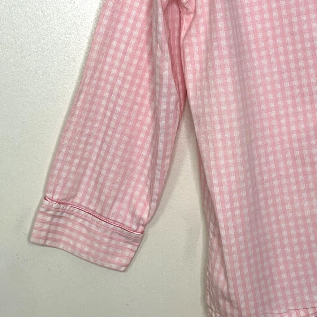 NAUTICA Sleepwear women's Medium pajama set pink gingham breast cancer awareness