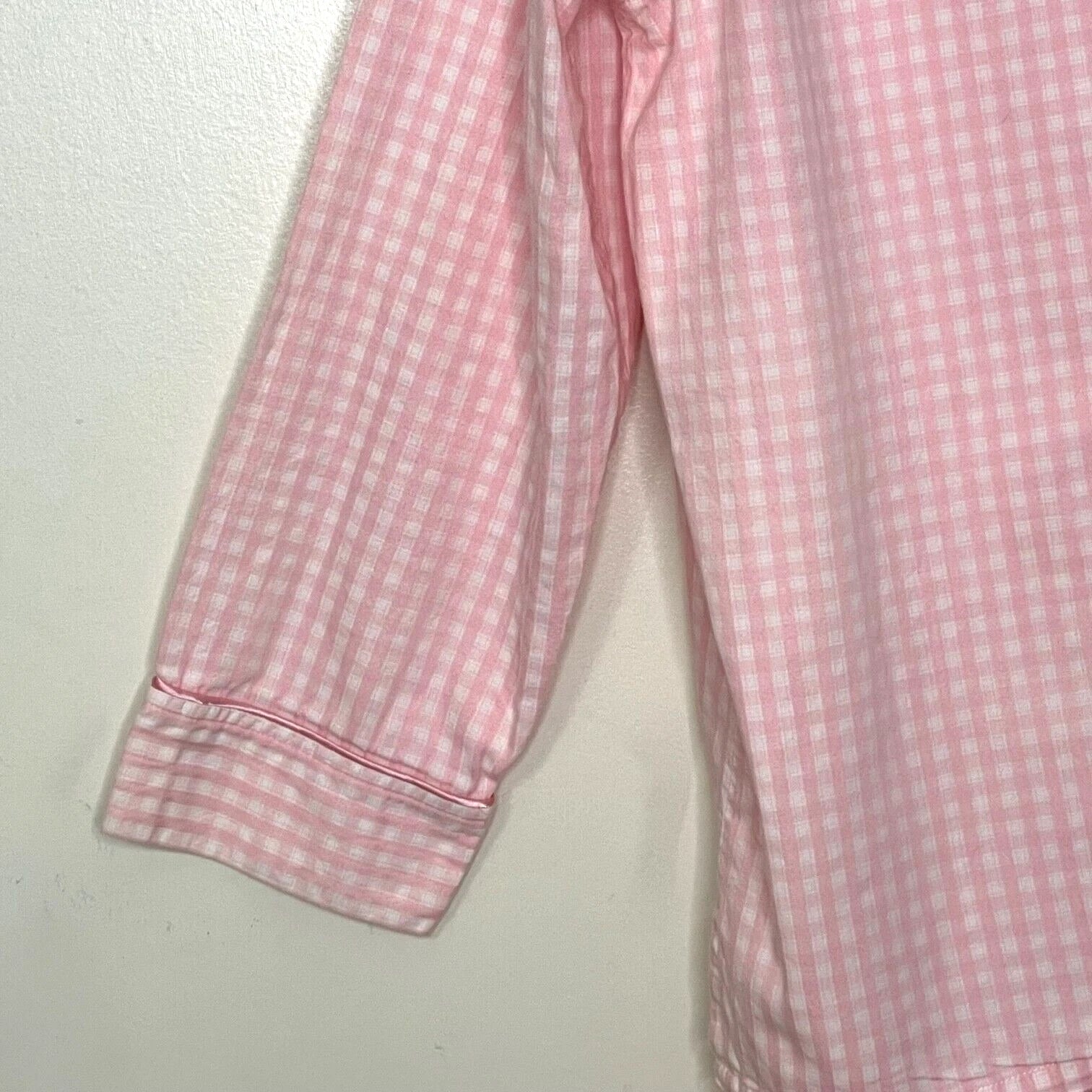 NAUTICA Sleepwear women's Medium pajama set pink gingham breast cancer awareness