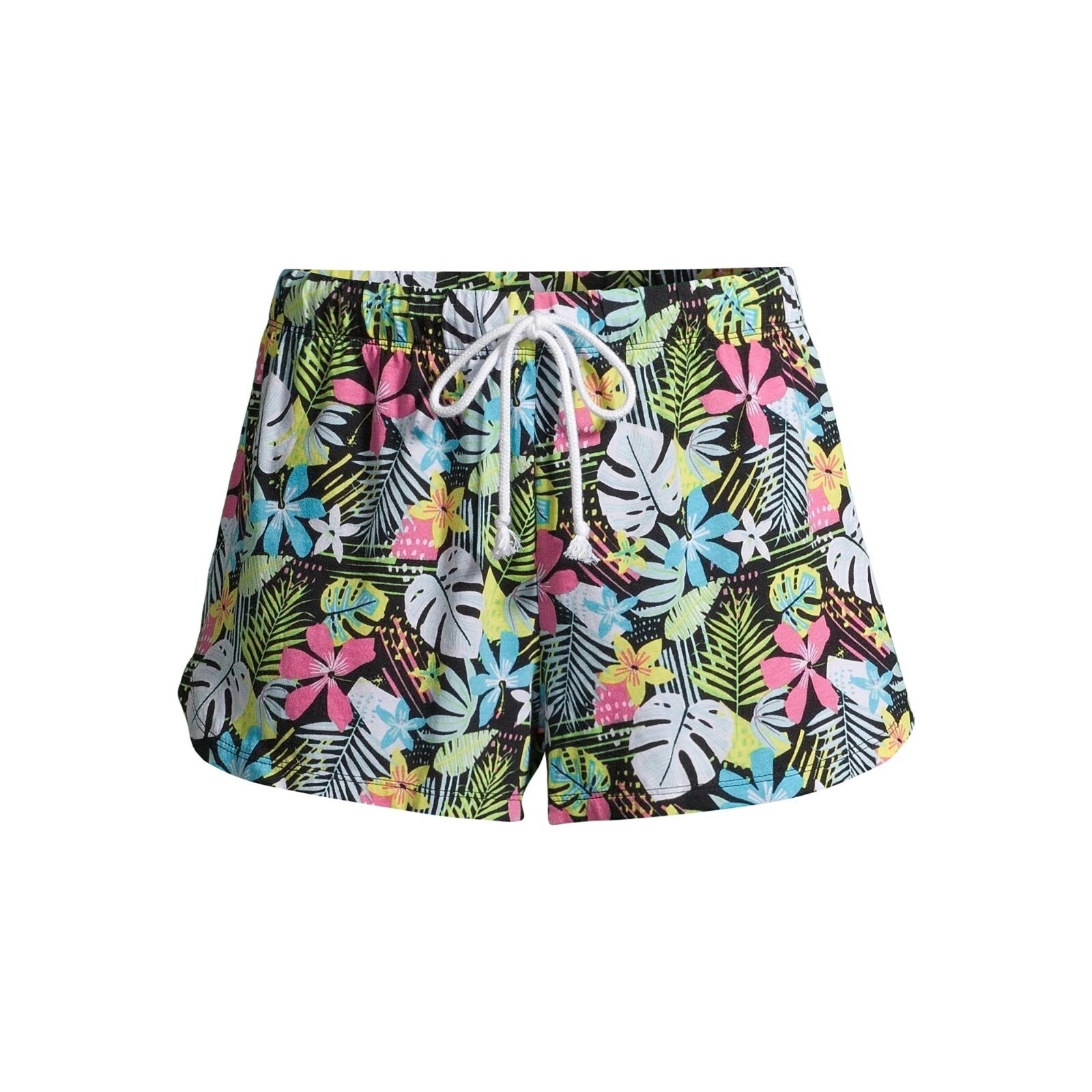 -2 PCS SECRET TREASURES PAJAMA BLACK TOP & SHORTS BLACK MULTI FLORAL SET 3X