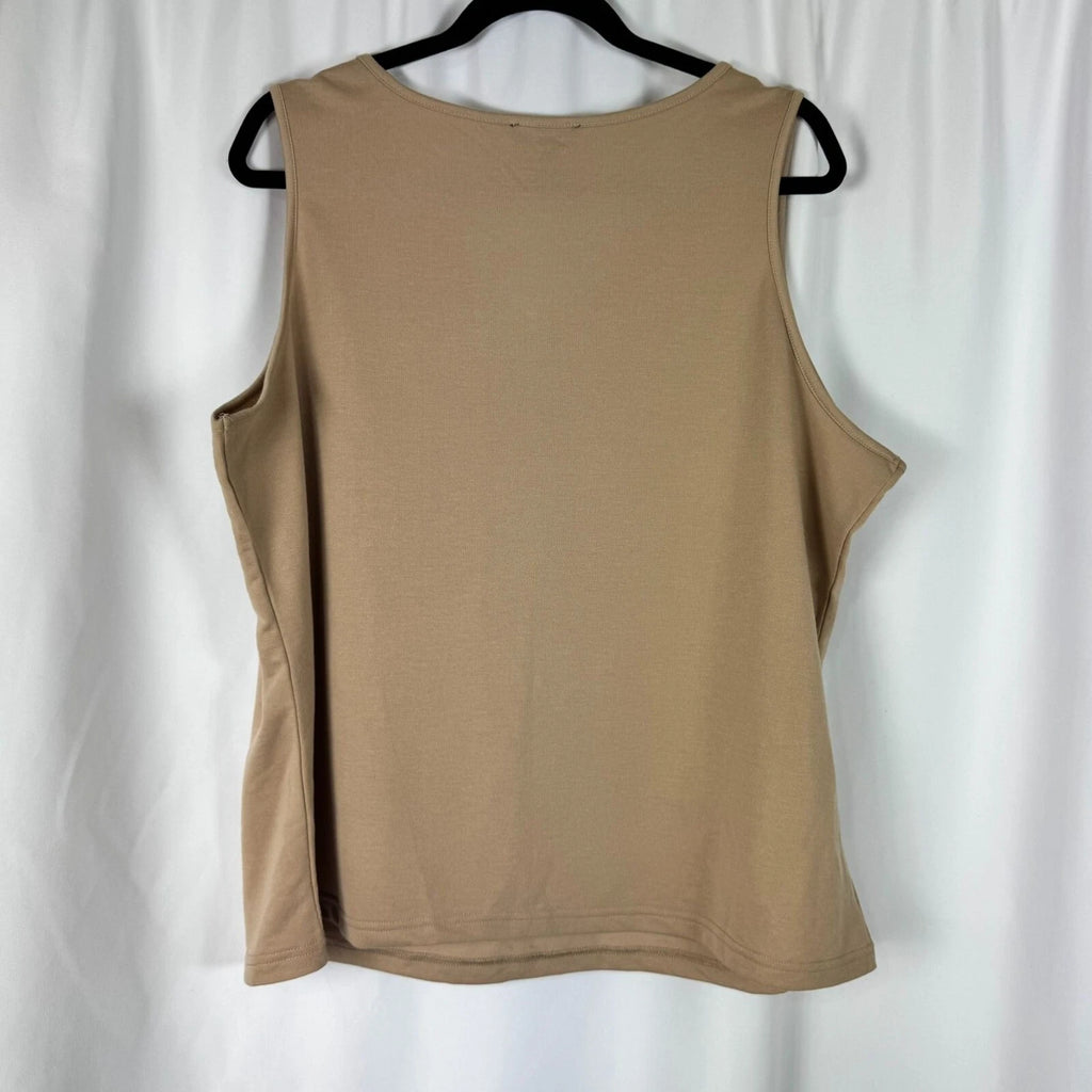 NYDJ Tan Terry Lounge Set Tank Top Shorts 2 Piece Comfort Loungewear L/XL