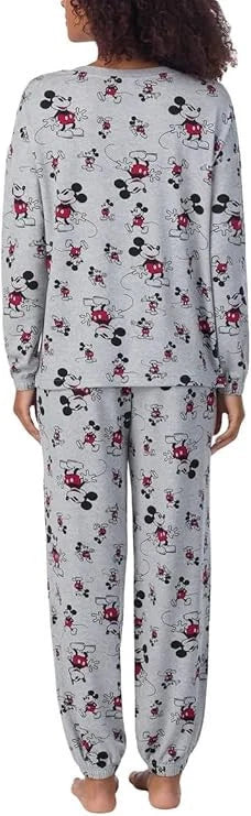 Disney Womens 2 Piece Cozy Pajama Set | Gray | Large