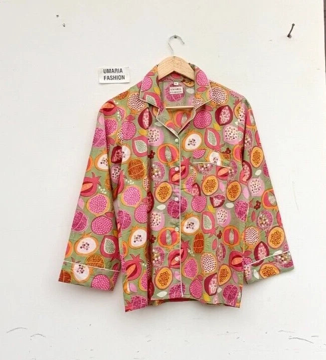 NEW 100% Organic Cotton Long PJ SET Long Sleeve Women Pajama Set  Size S/M/L/XL