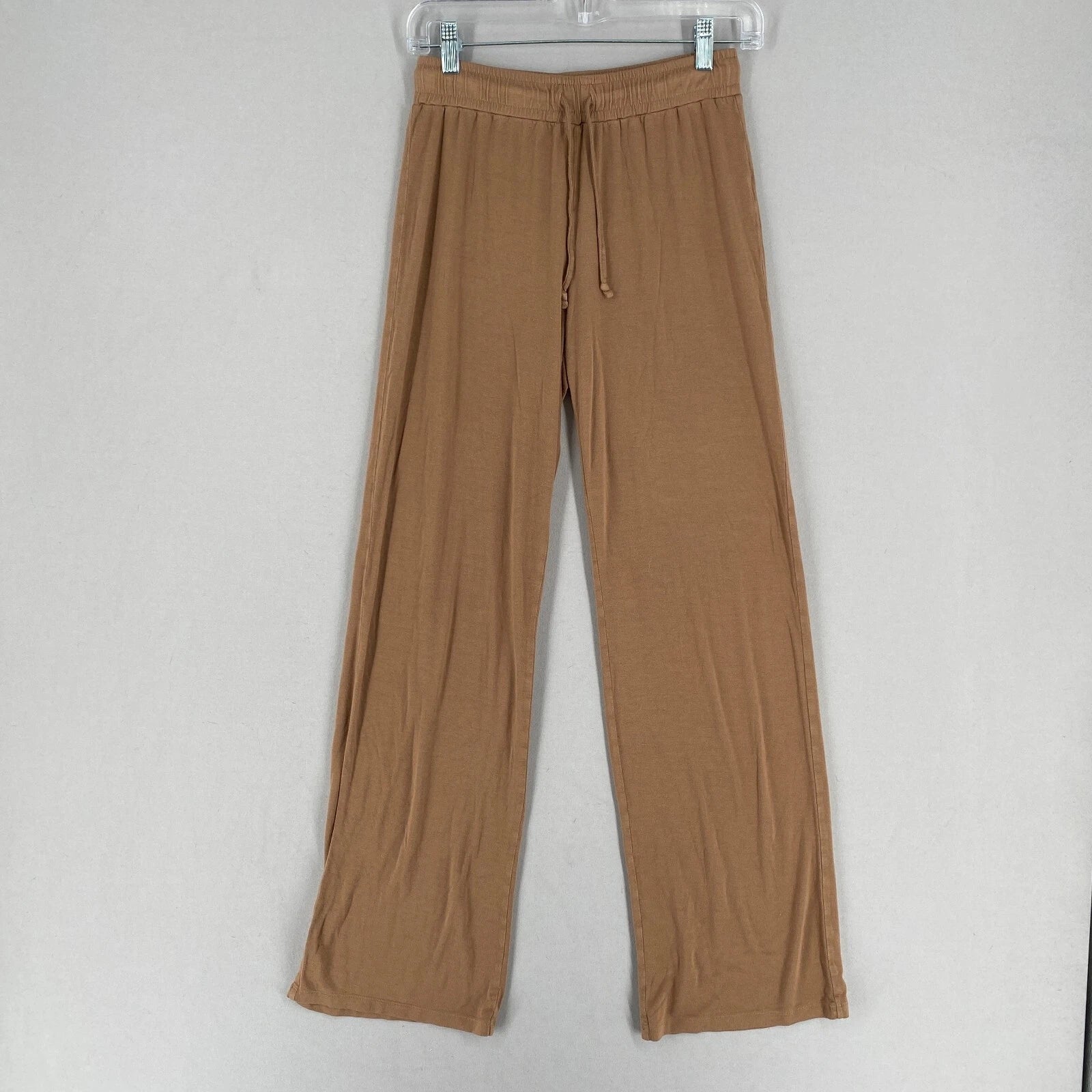 Nuuds Pajama Set Top & Pants Womens Size XS Brown Crewneck Pull On Bottoms