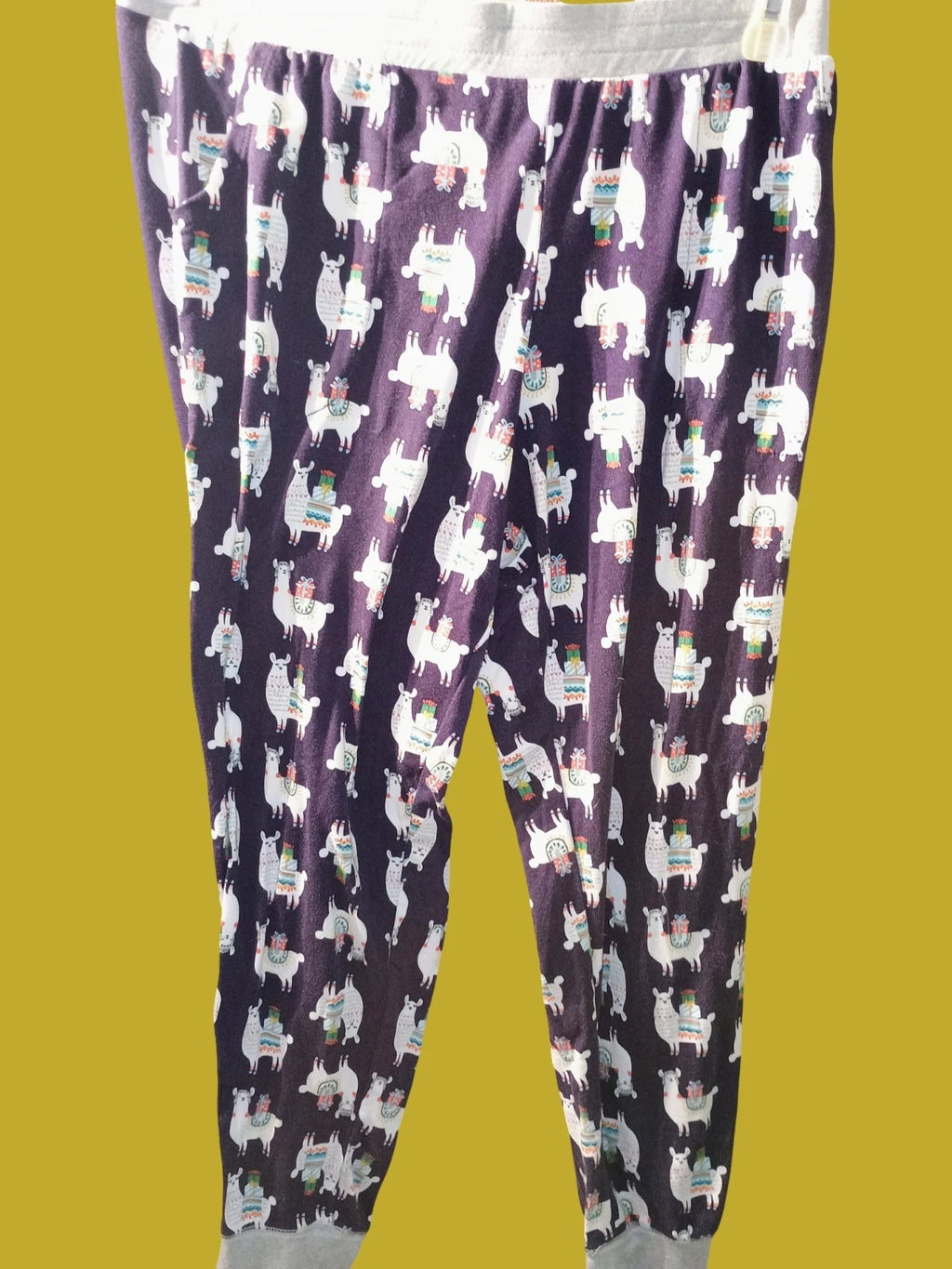 Cuddl Duds Pajama Set Women's Size Med. Long Sleeve Llama - Shirt & Bottoms