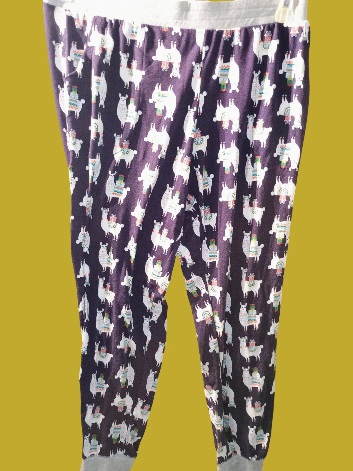 Cuddl Duds Pajama Set Women's Size Med. Long Sleeve Llama - Shirt & Bottoms