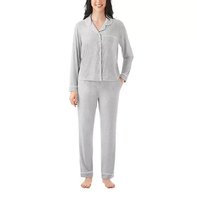 Member's Mark Women's Notch Collar Pajama Set Size XXL Grey