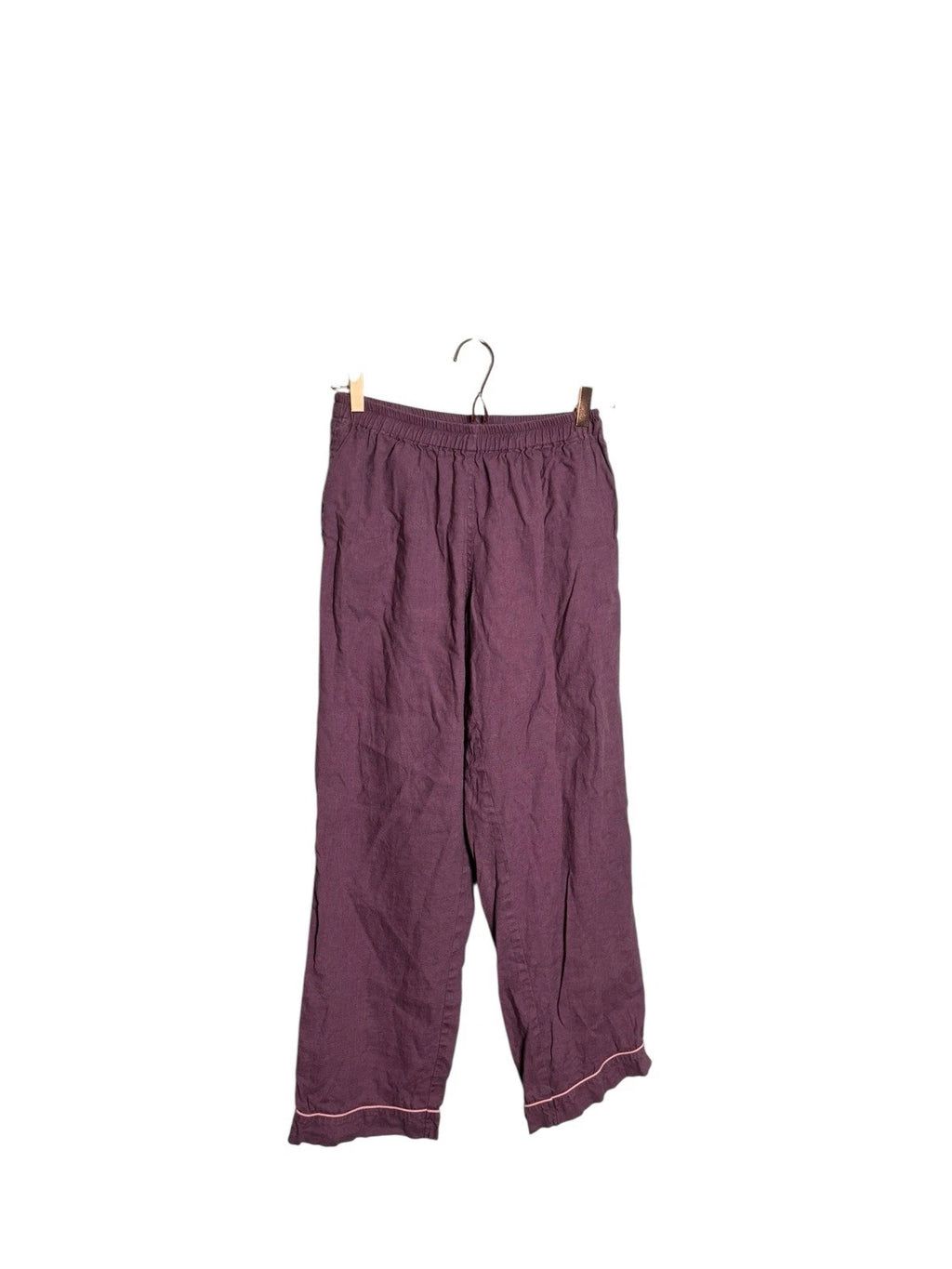 Piglet In Bed 100% Linen Pajama Set Small Purple Maeve
