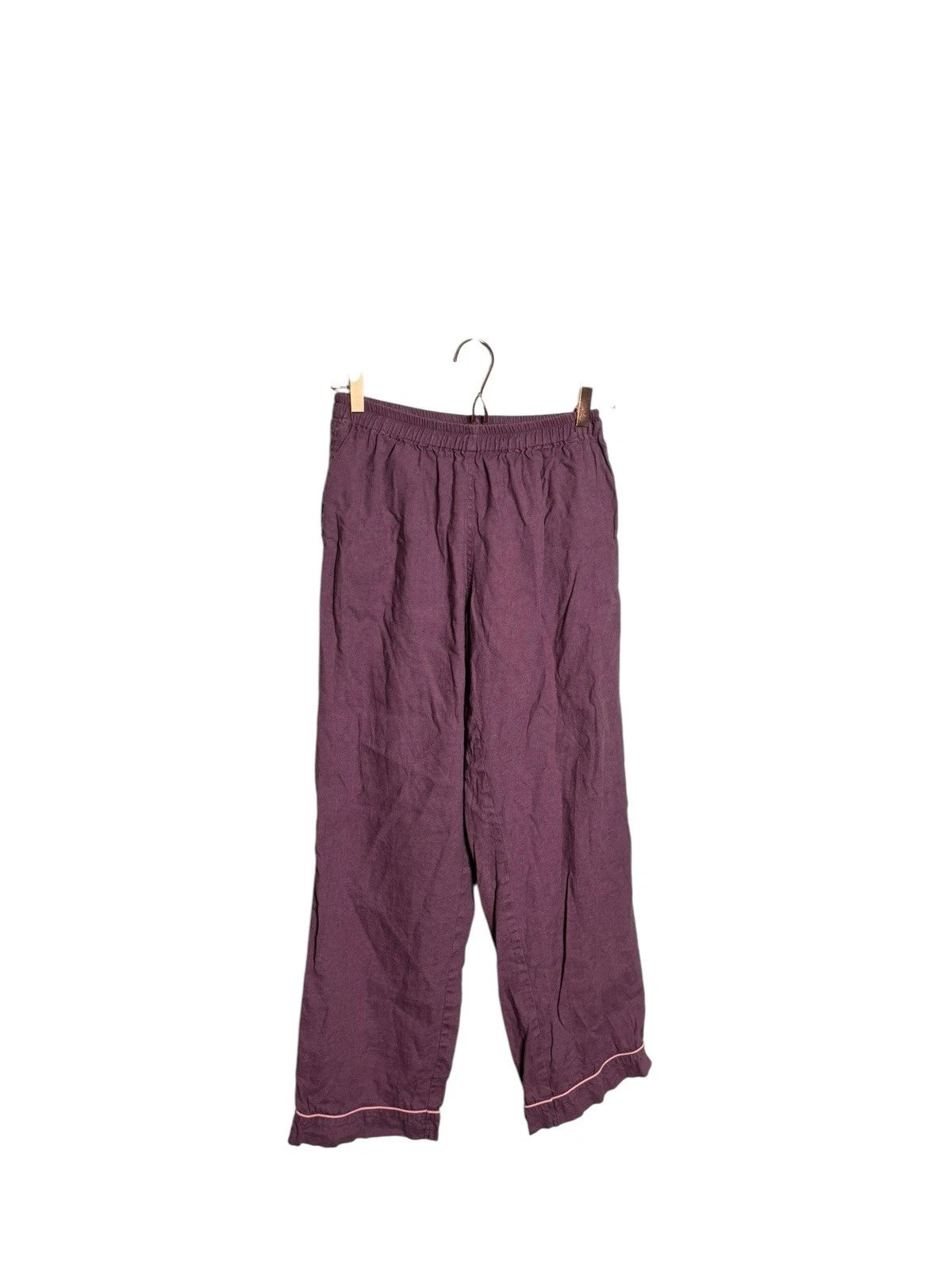 Piglet In Bed 100% Linen Pajama Set Small Purple Maeve