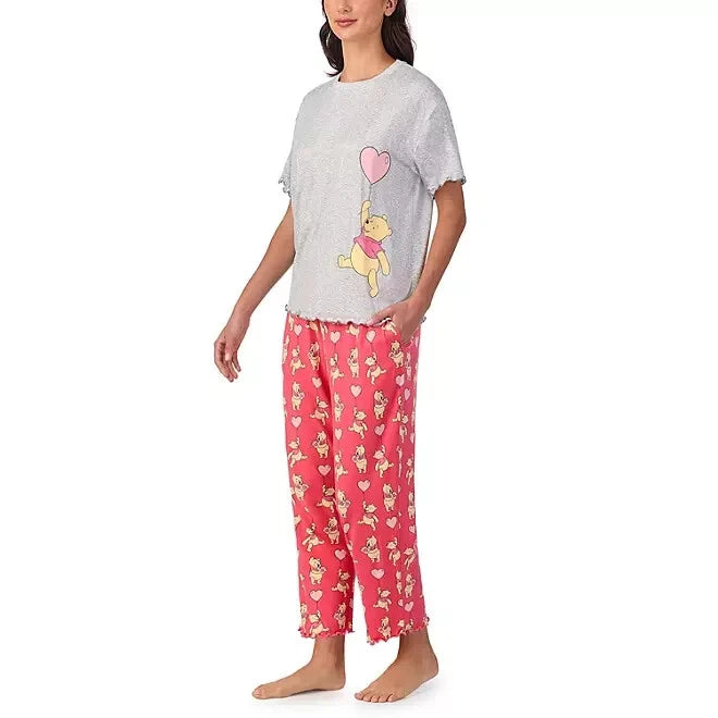 Winnie the Pooh Women's Short Sleeve and Pant Pajama Set Size L