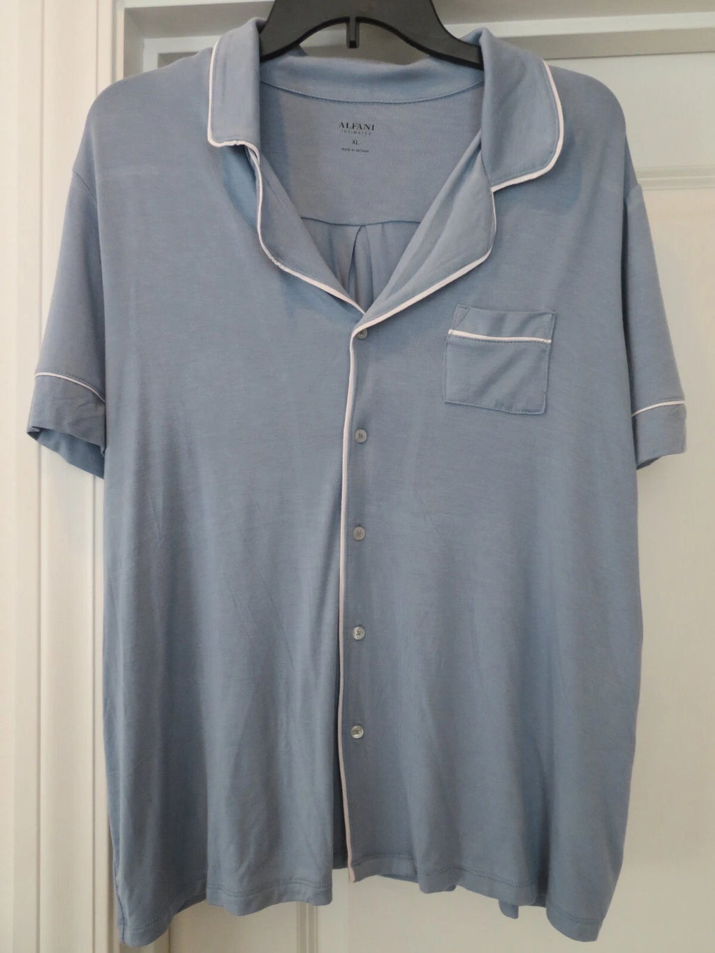 NWT New XL Alfani Intimates 2 pc pajamas set button top & shorts blue fog $52.50