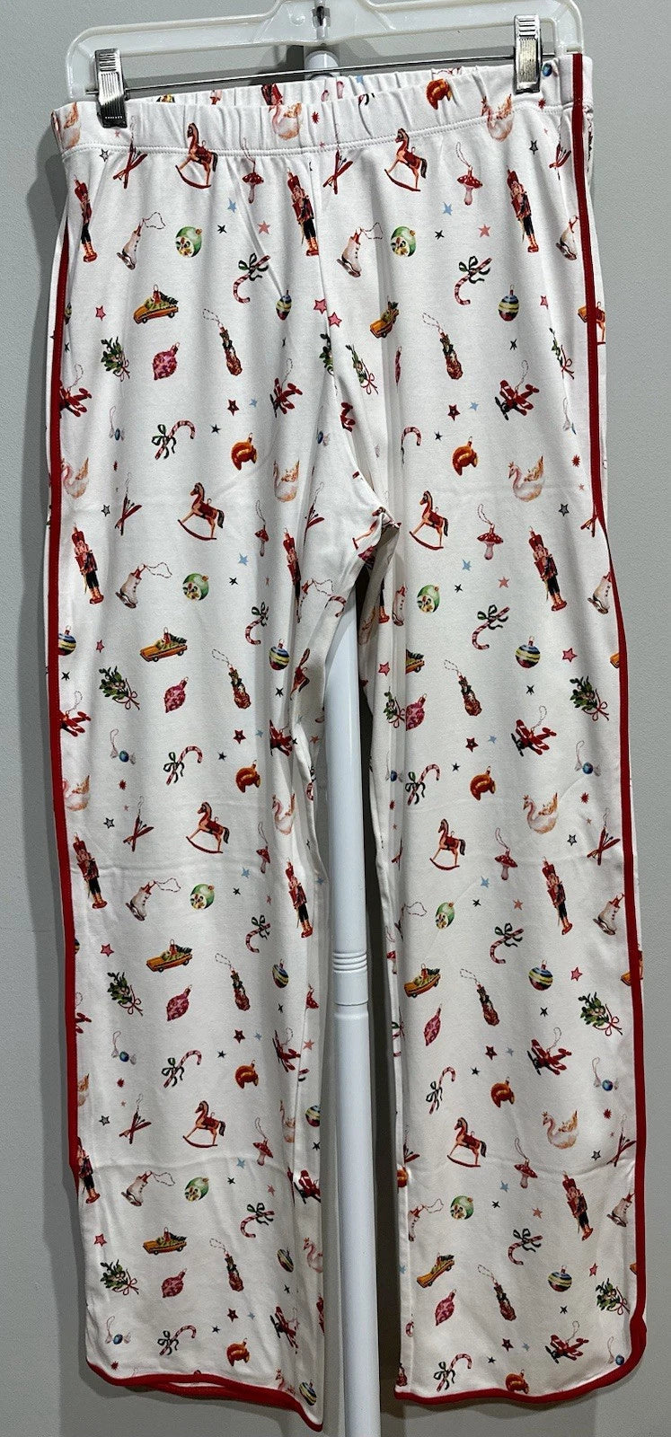 Lake Pajamas Set Pima Cotton Long-Long Sleeve Crop  Christmas White New Size S