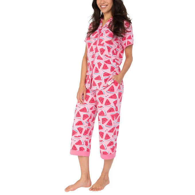 Munki Munki Ladies 2-piece Jersey Pajama Set Pink Watermelon XL 16/18 Plus NWT