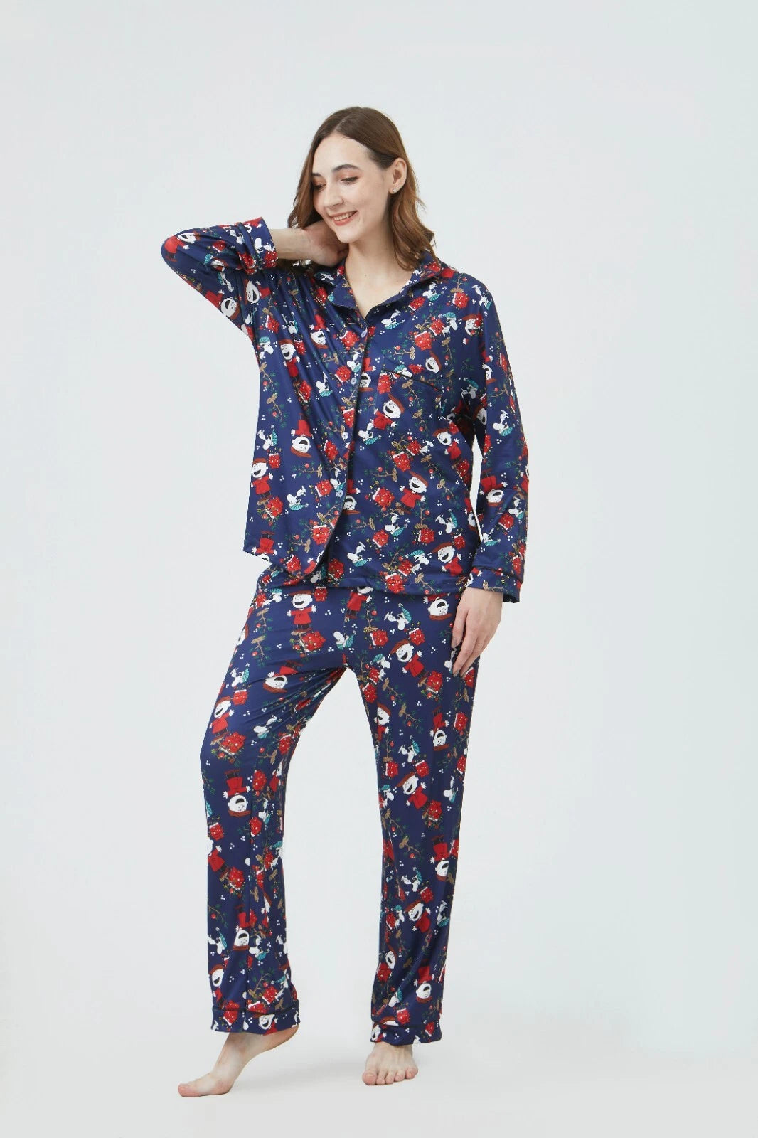 Peanuts Charlie Brown Women Pajama Sets Long Sleeve Full-Length Bottom Large