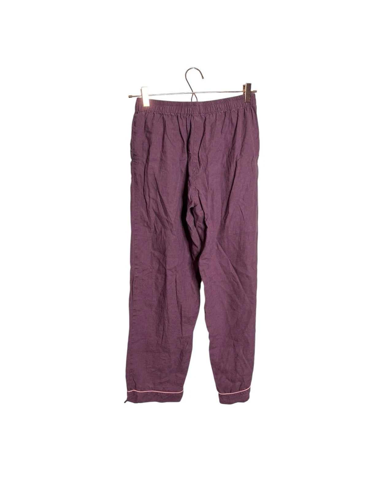 Piglet In Bed 100% Linen Pajama Set Small Purple Maeve