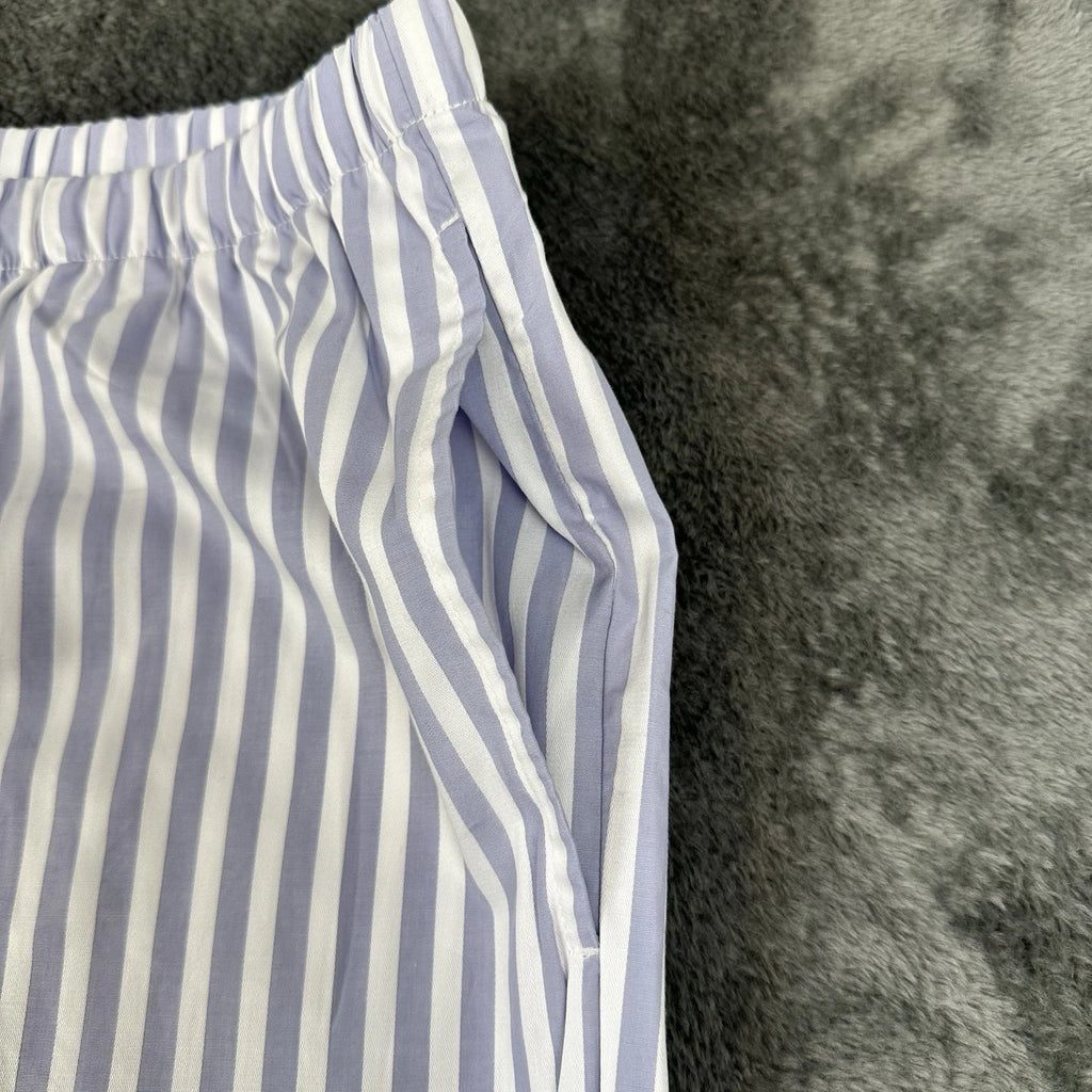 Bed Head 2pc Pajama Set Size Medium Blue Stripe Relax Fit Long Sleeve Women NWT