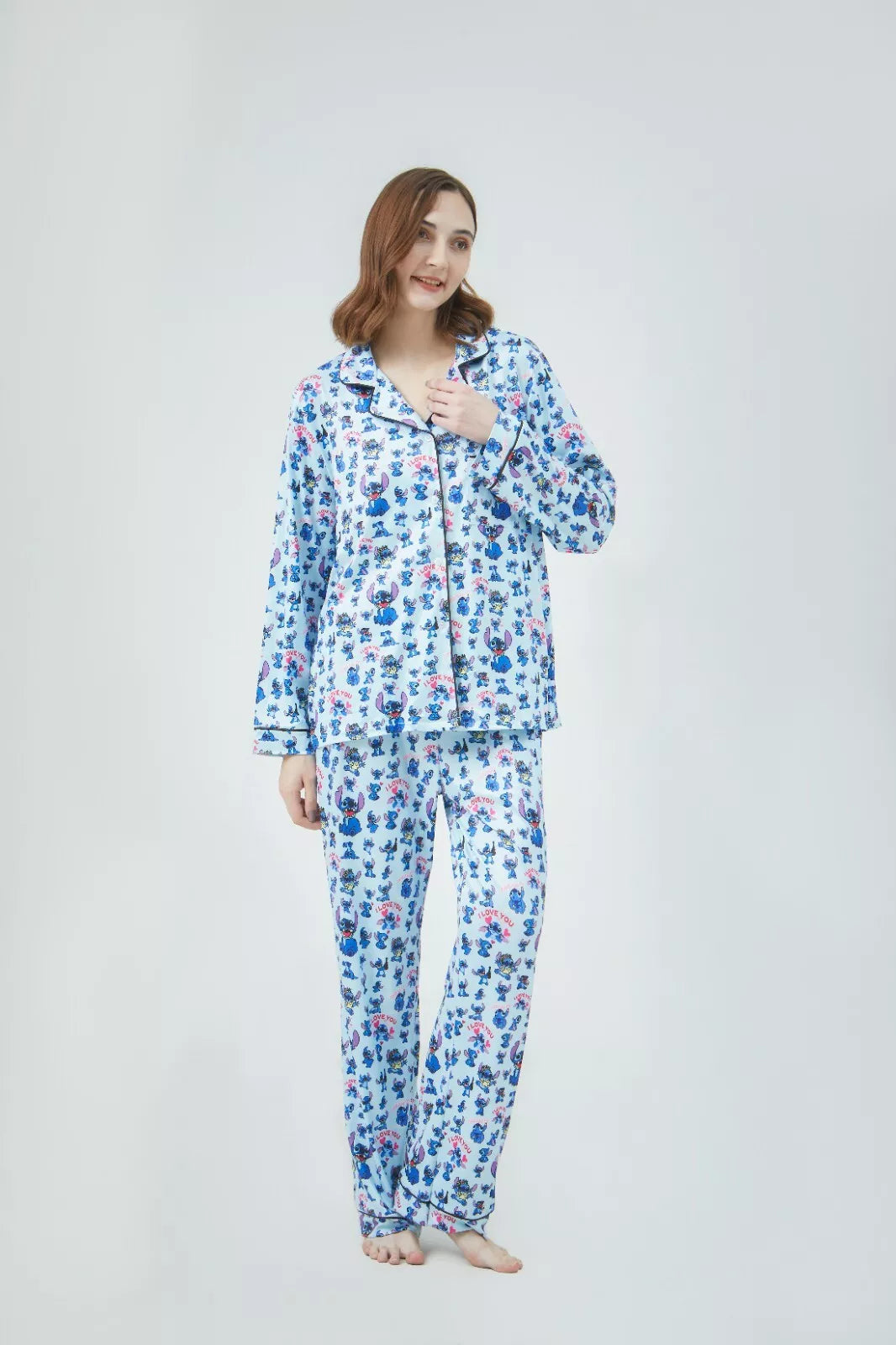 Lilo and Stitch Women Pajama Sets Long Sleeve Full-Length Bottom Size Large