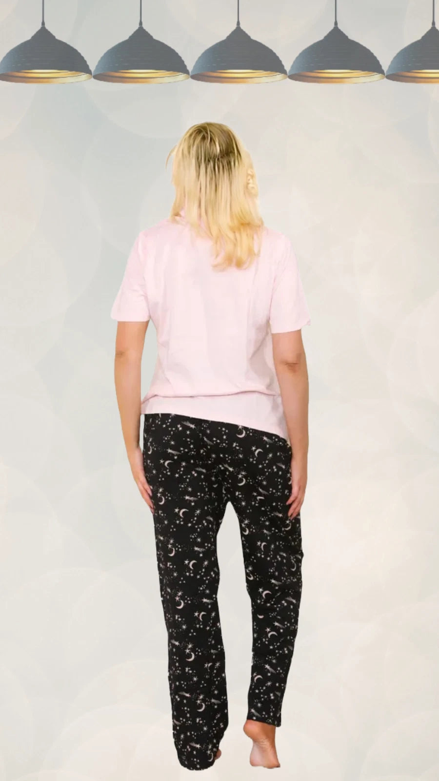 Ex Evans Sleep Women’s Plus Size “ Dream Under The Star “ Pyjama Set in Pink