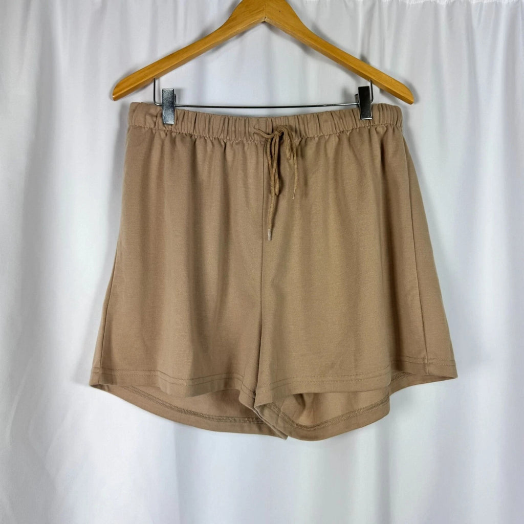 NYDJ Tan Terry Lounge Set Tank Top Shorts 2 Piece Comfort Loungewear L/XL