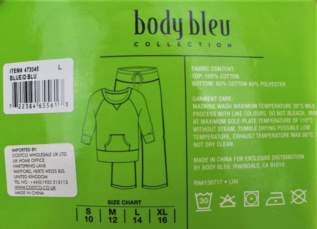 Ladies LOUNGER Pyjama Set YELLOW Long Sleeve Top PINK Bottom BODY BLEU Jersey PJ