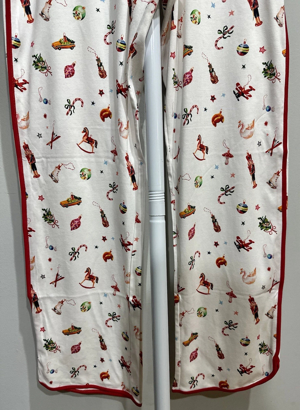 Lake Pajamas Set Pima Cotton Long-Long Sleeve Crop  Christmas White New Size S