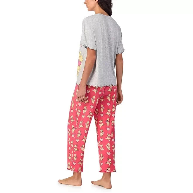 Winnie the Pooh Women's Short Sleeve and Pant Pajama Set Size L