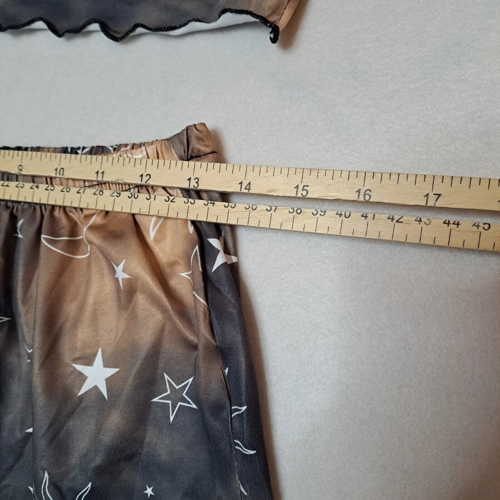 Sun Moon Tie Dye Pajama Set Women M Cami Top Shorts Celestial Lettuce Trim NWOT