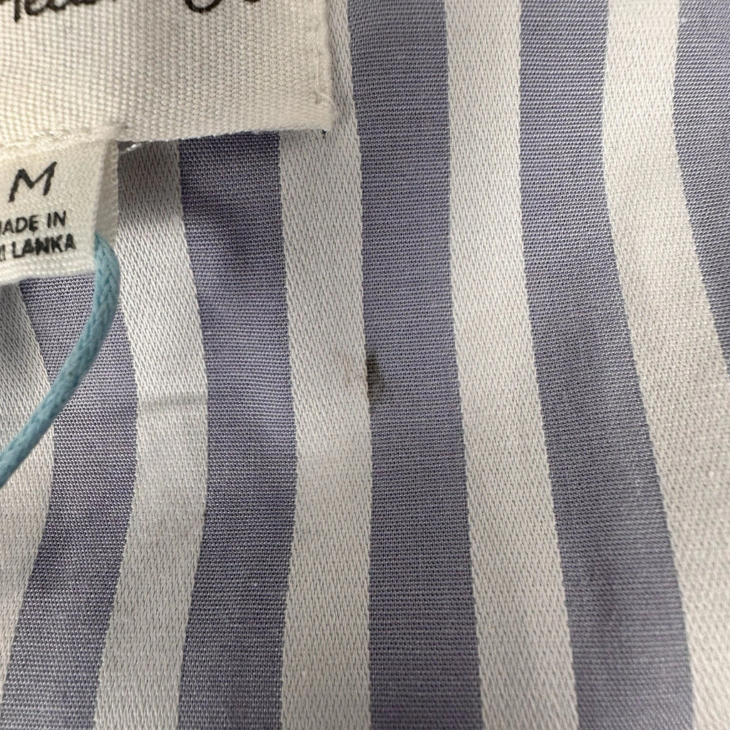Bed Head 2pc Pajama Set Size Medium Blue Stripe Relax Fit Long Sleeve Women NWT