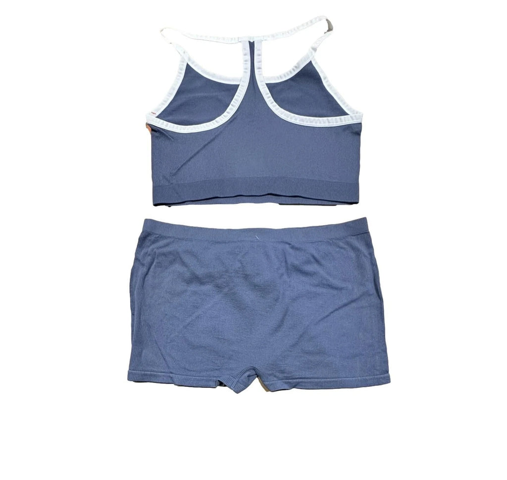 Women's Plus Size Henley Set - Colsie Blue 3X
