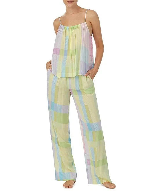 NWOT Sanctury Women's S Stripe Print Woven Tank & Pant Pajama Set $78