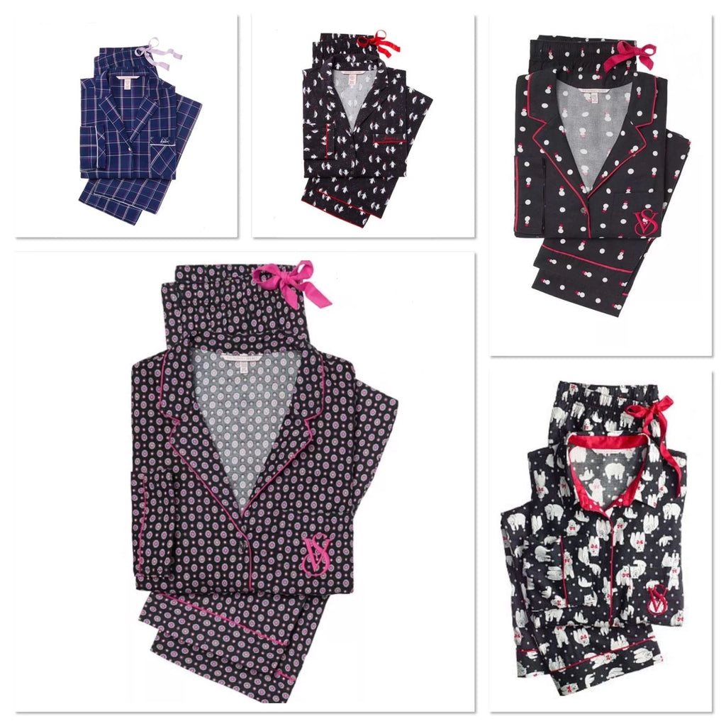 New NIP Victoria's Secret The Flannel 2pc Pajama Set PJ XS, S, M, L