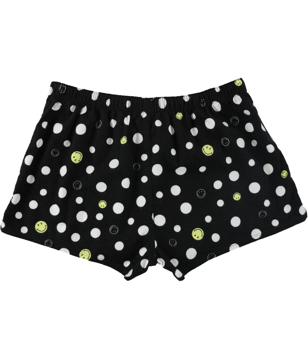 P.J. Salvage Womens Smiley Pajama Shorts, Black, Small
