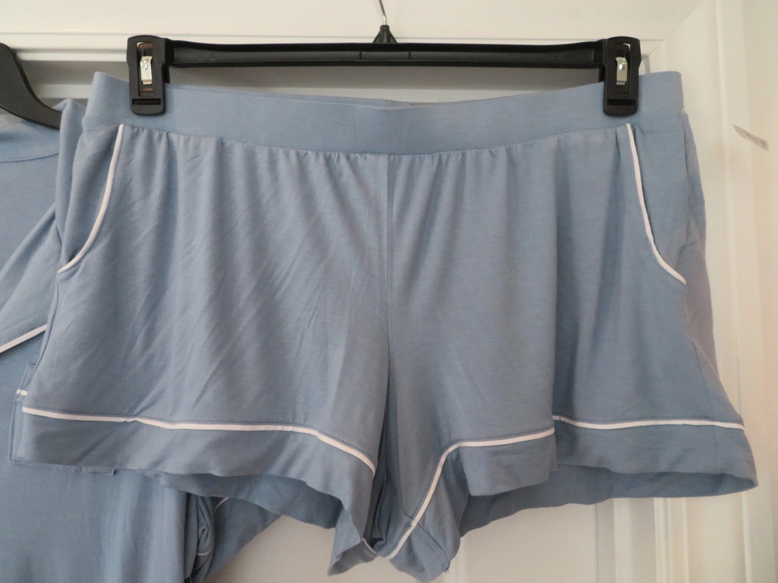 NWT New XL Alfani Intimates 2 pc pajamas set button top & shorts blue fog $52.50