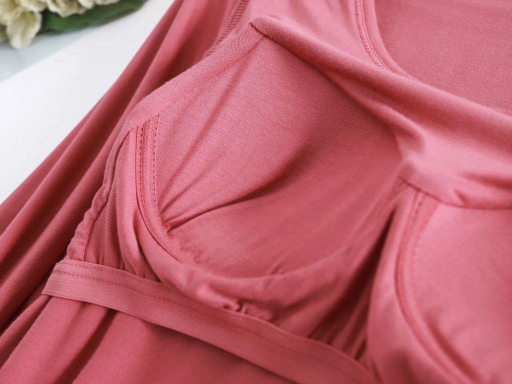 Two Piece Long Sleeve Built in Bra Loungewear Pyjamas