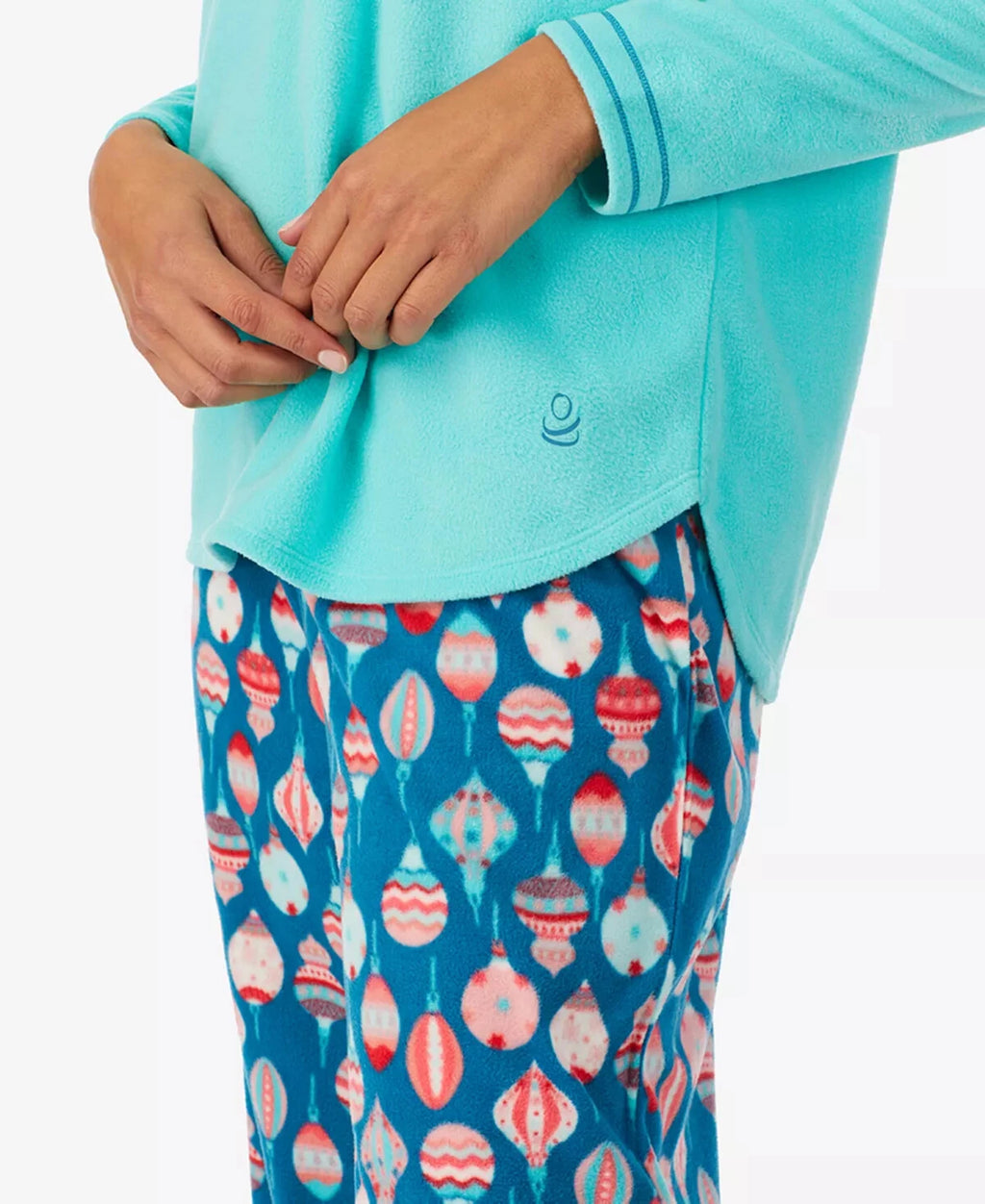 CUDDL DUDS Women's 2 Pc Fleece Pajama Set Teal / Print Size Small $69 - NWT