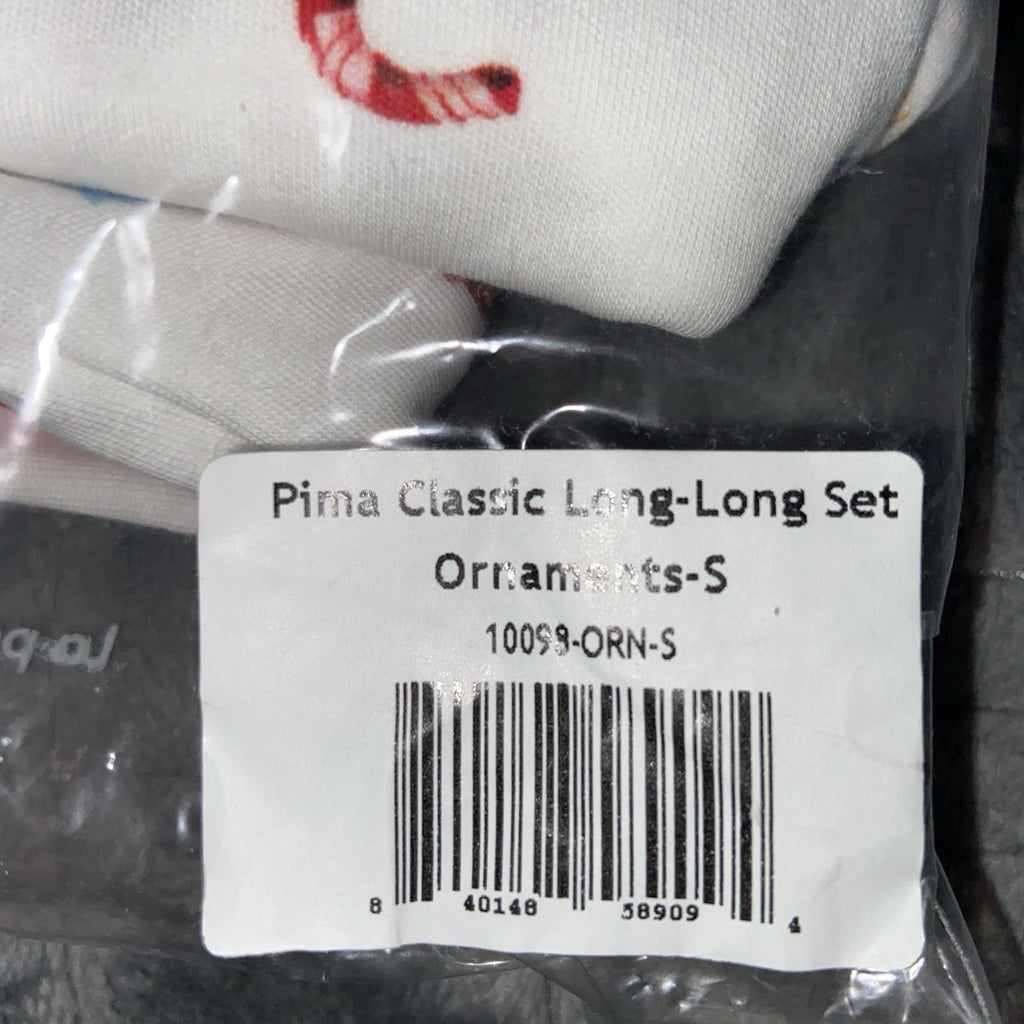 Lake Pajamas Set Pima Cotton Long-Long Sleeve Crop  Christmas White New Size S
