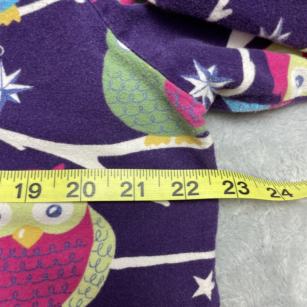 Nick & Nora Owl Pajama Set Womens XL Purple Flannel Top Bottoms Starry Night