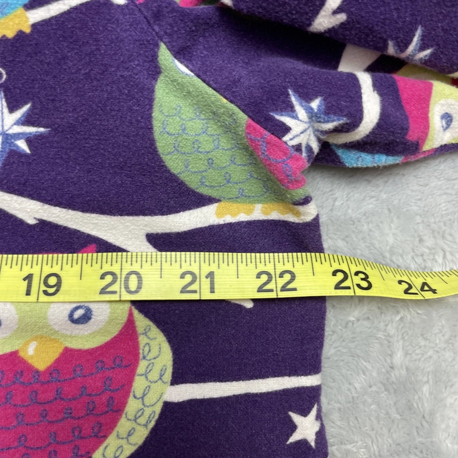 Nick & Nora Owl Pajama Set Womens XL Purple Flannel Top Bottoms Starry Night