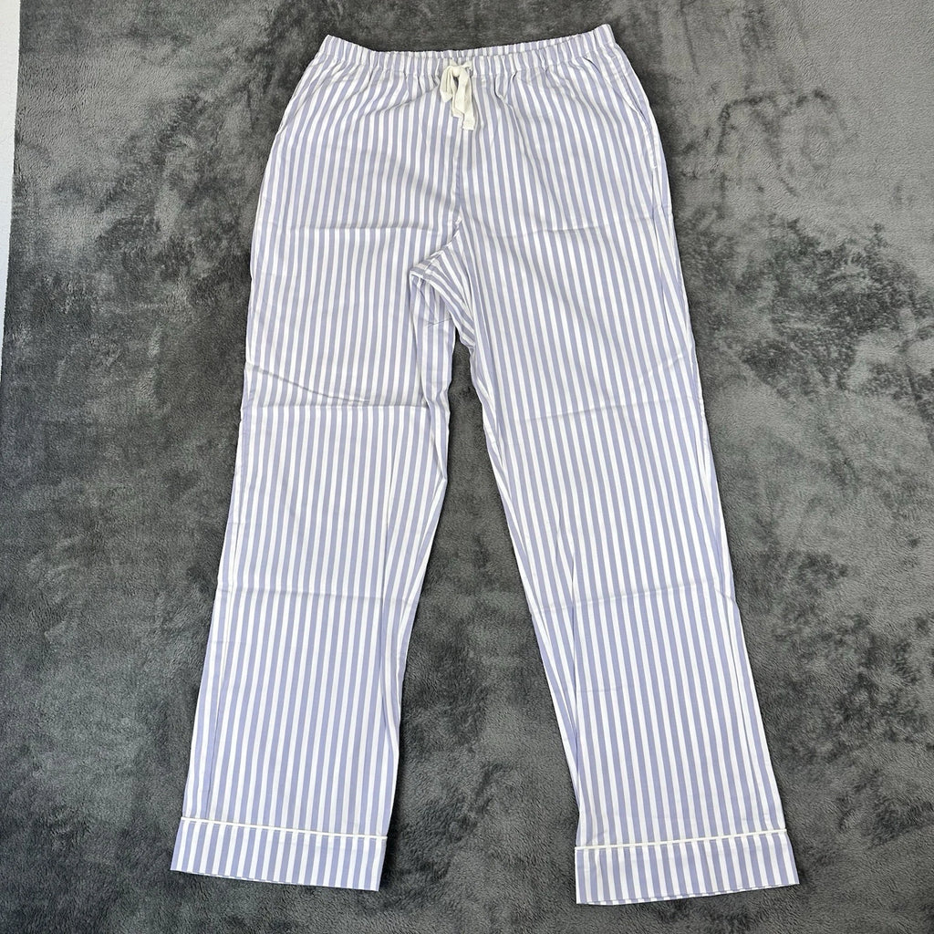 Bed Head 2pc Pajama Set Size Medium Blue Stripe Relax Fit Long Sleeve Women NWT