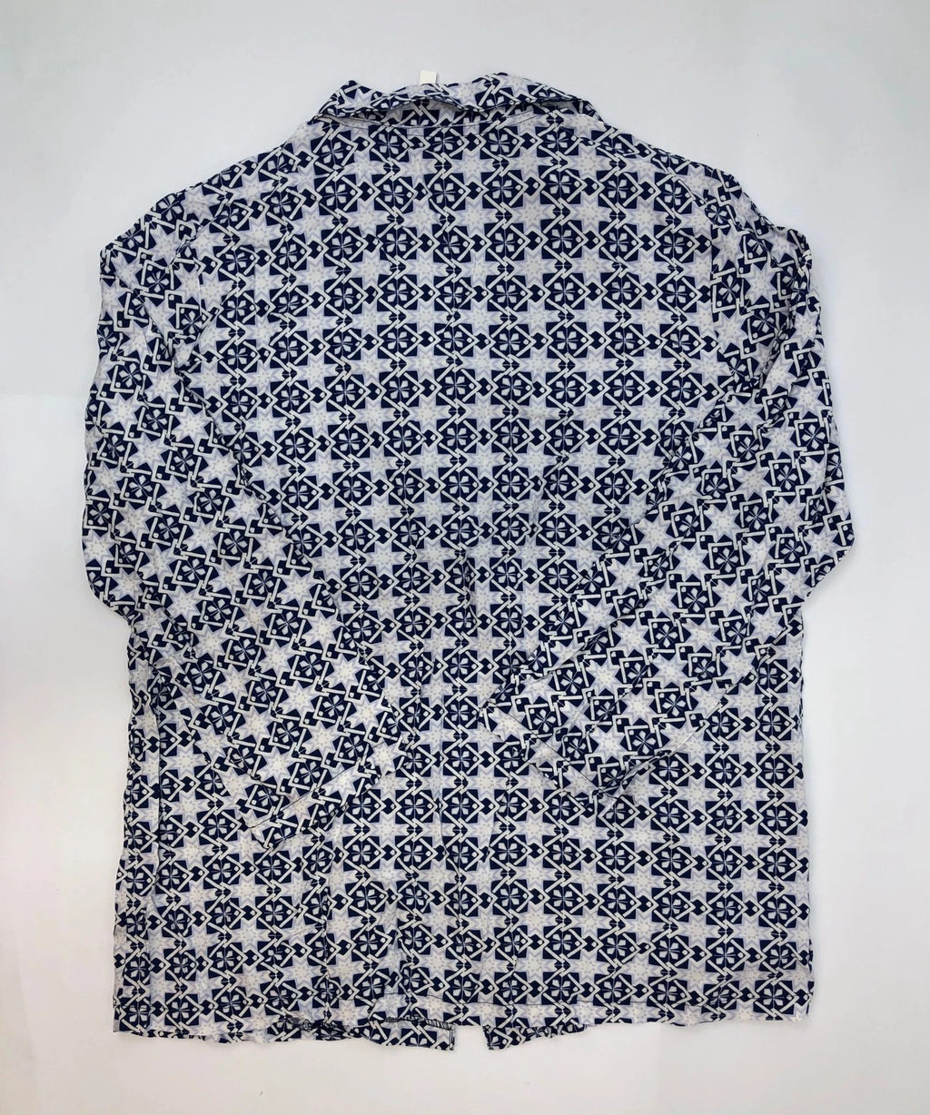 ASOS Womens Pajama Set Shirt and Pants White Blue Size 10