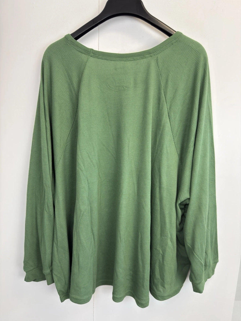 MUK LUKS Regular 2-Pc Lounge Set Women’s 5X Green Waffle Knit Top Wide Leg Pants