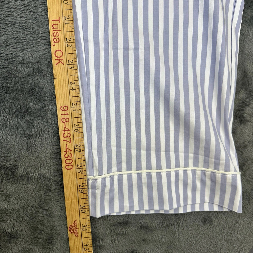Bed Head 2pc Pajama Set Size Medium Blue Stripe Relax Fit Long Sleeve Women NWT