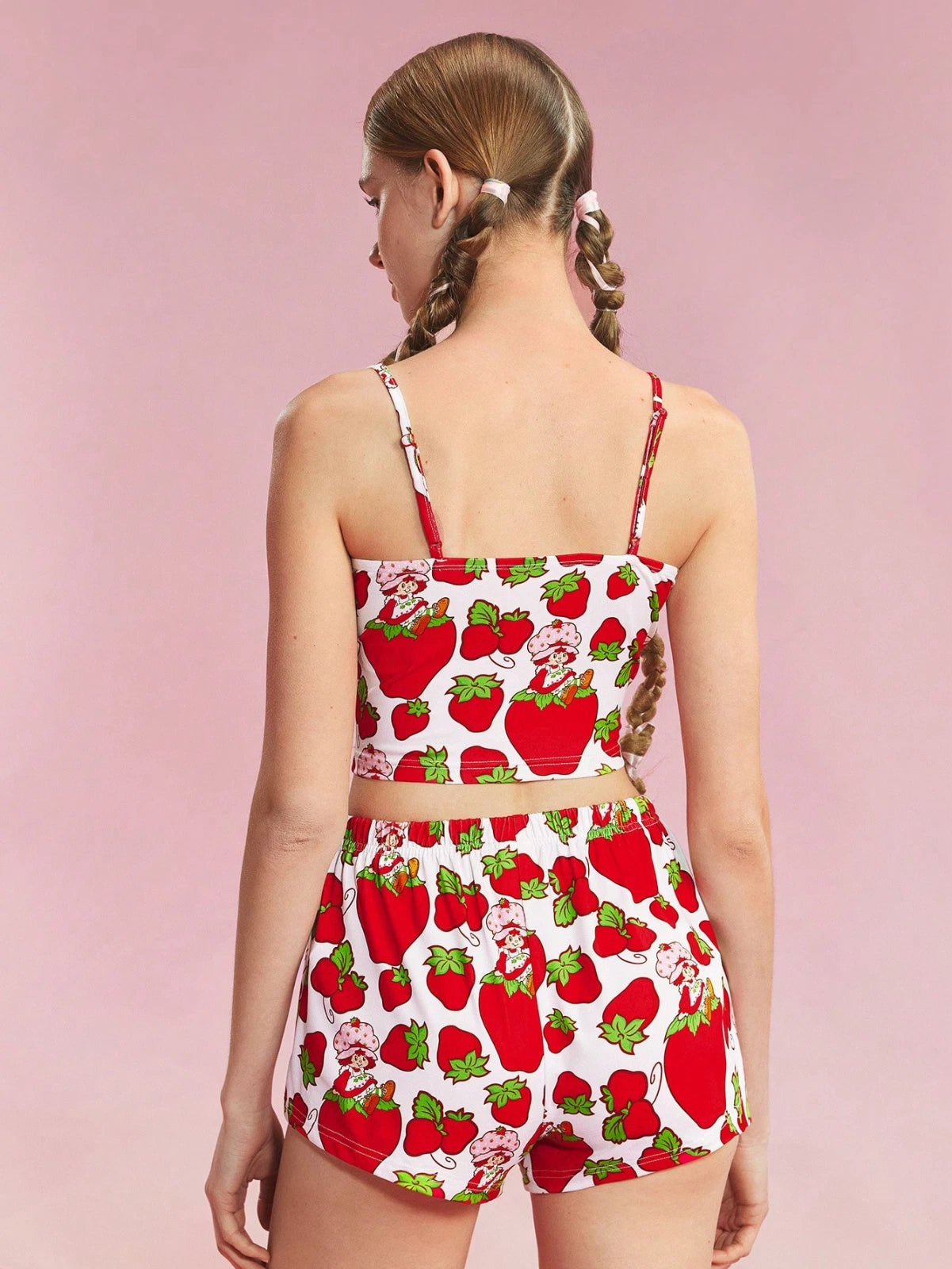 Women's Strawberry Shortcake Cami & Shorts Sleepwear Loungewear Activewear Set