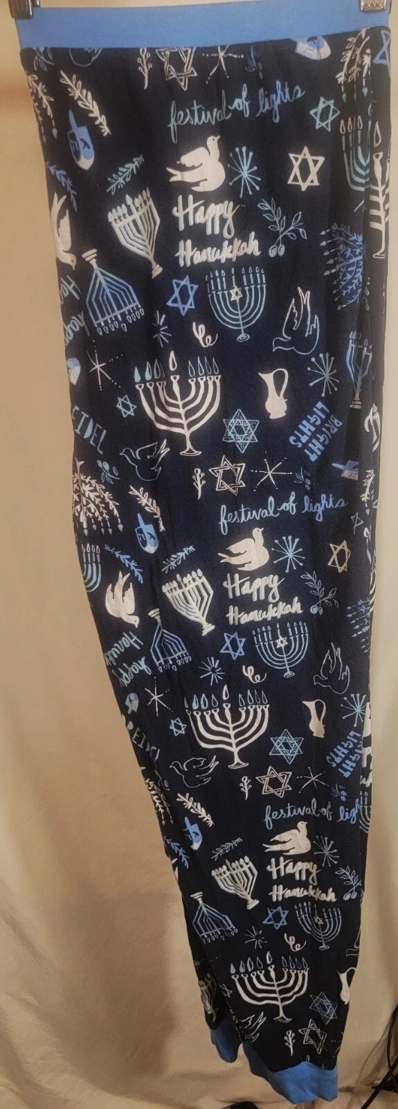 Universal Tread-Women's Blue Hanukkah 2pc pajama set size 2XL