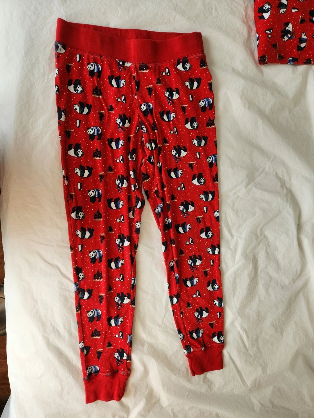 Red Panda Bear 100% Cotton 2pc PJ Winter Cozy Women's Medium Long Sleeve Stretch