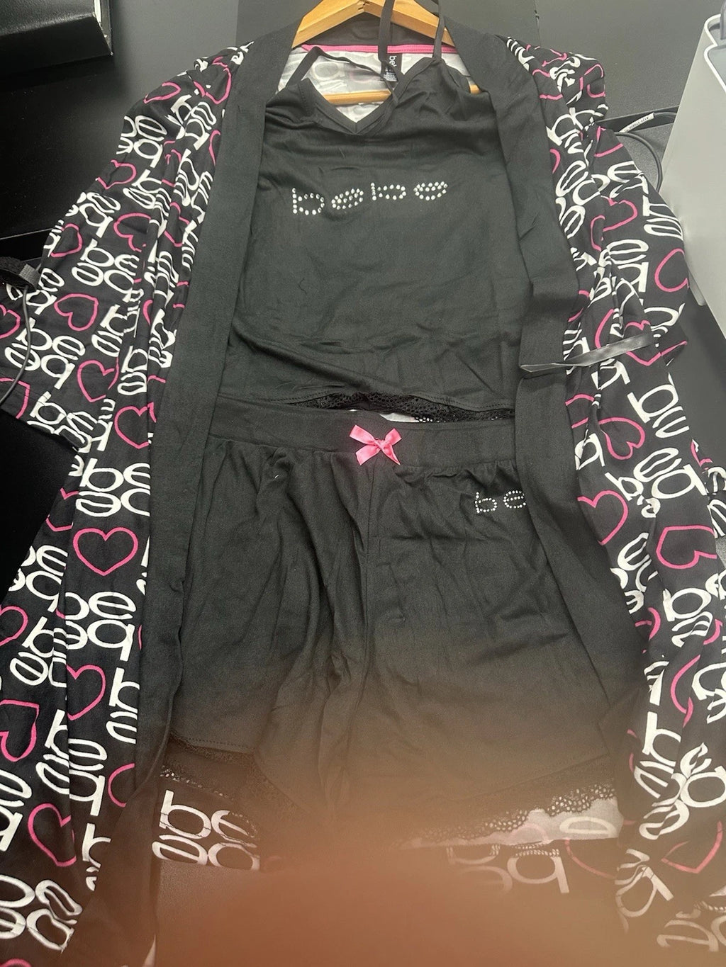 Women's BEBE Soft Black Pajama Set Size 3X