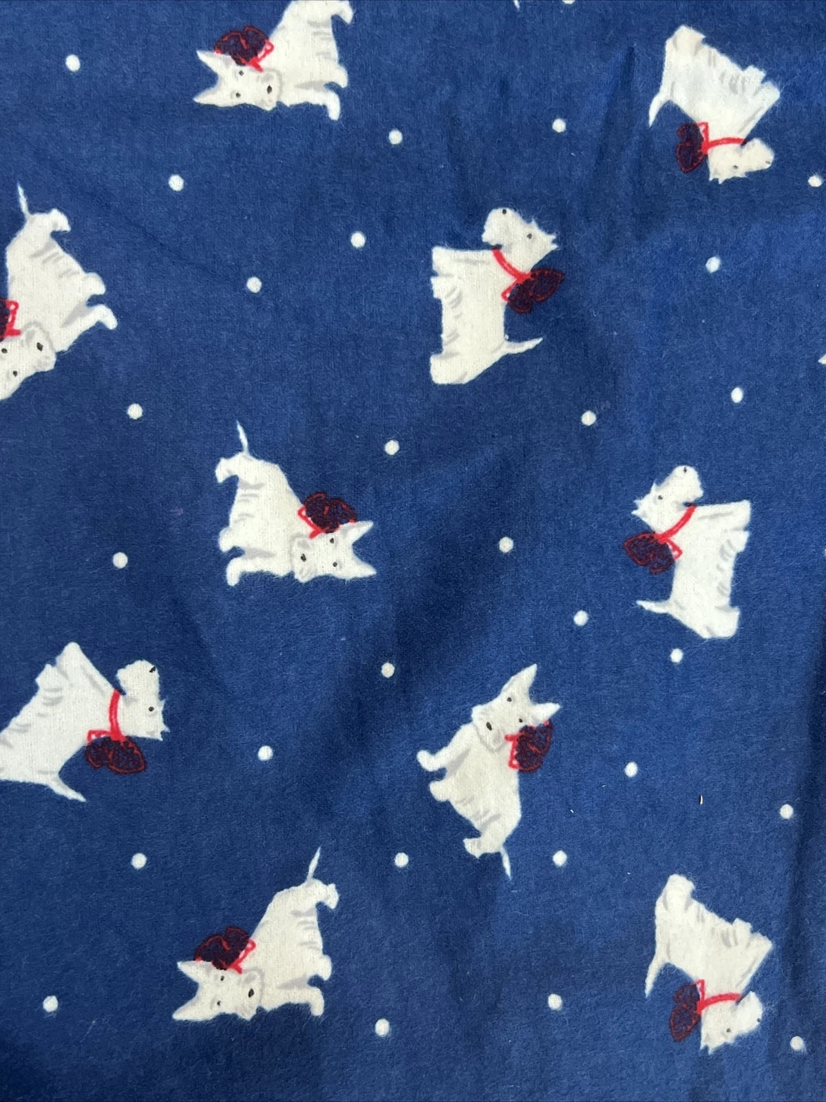 Charter Club Long Sleeve Flannel Pajama Set Womens S Small Scottie Dogs Blue New